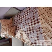 Pamut szatén kétoldalas barna pöttyös ágyneműhuzat garnitúra